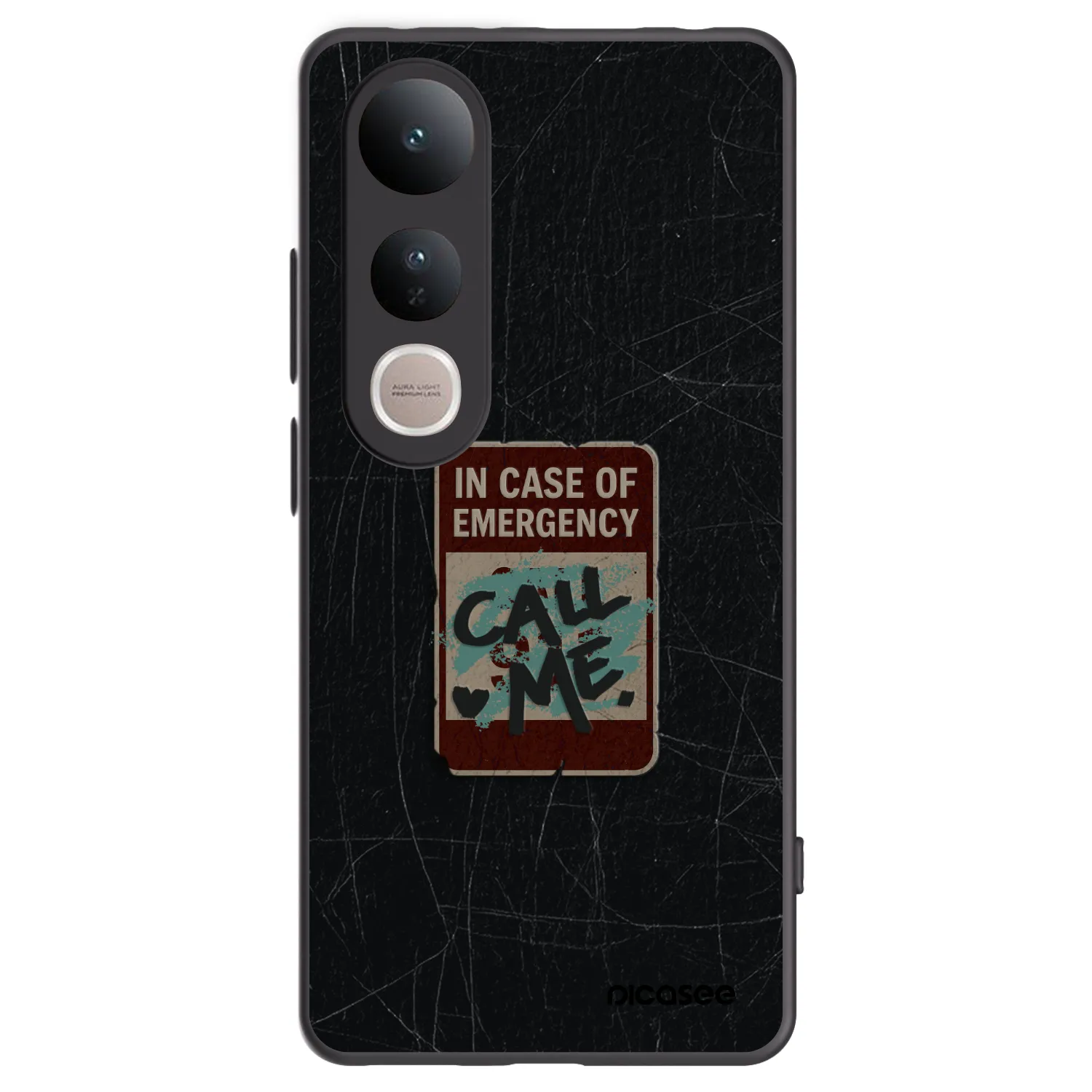 Picasee crna silikonska maskica za Vivo V50 Lite 5G - EMERGENCY