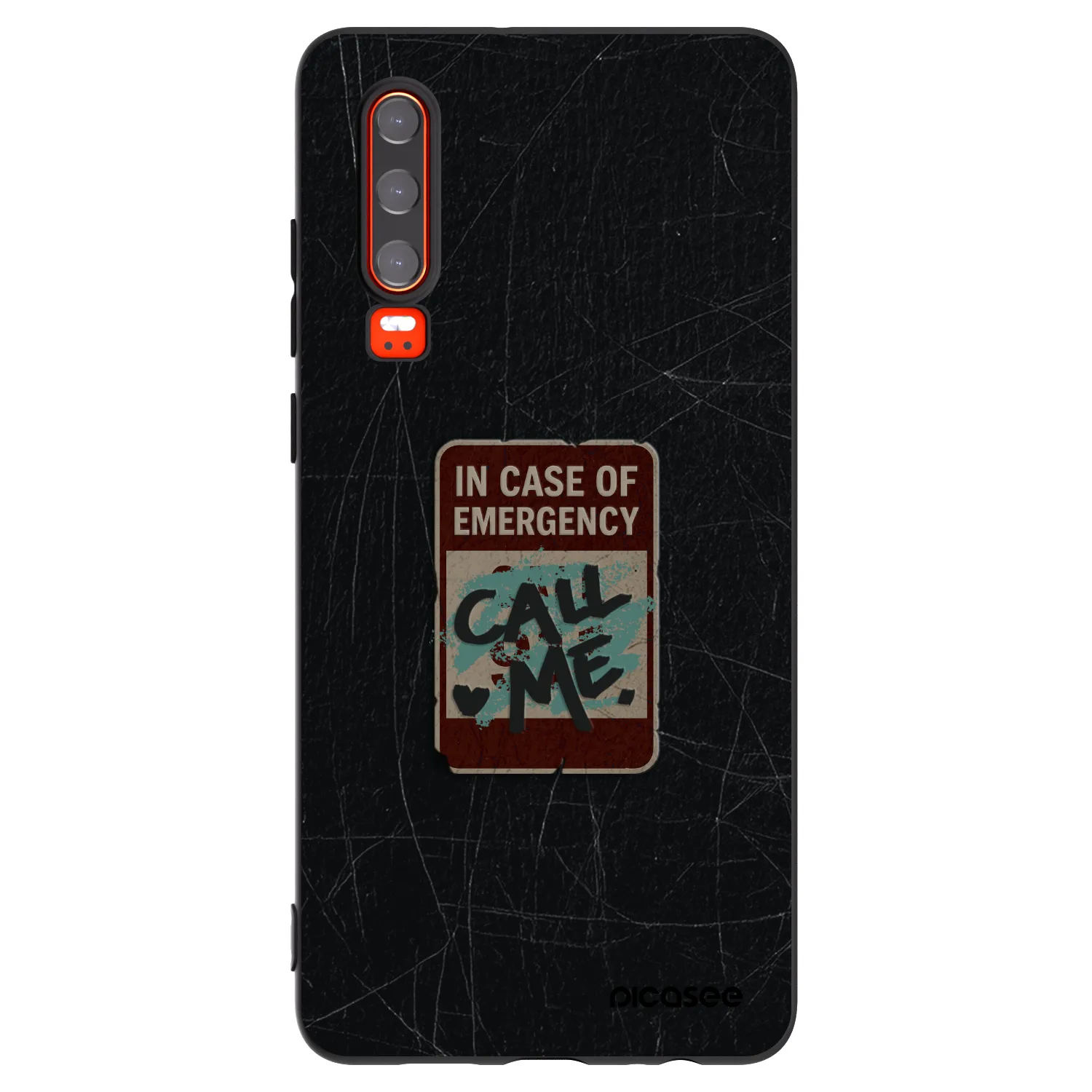 Picasee crna silikonska maskica za Huawei P30 - EMERGENCY