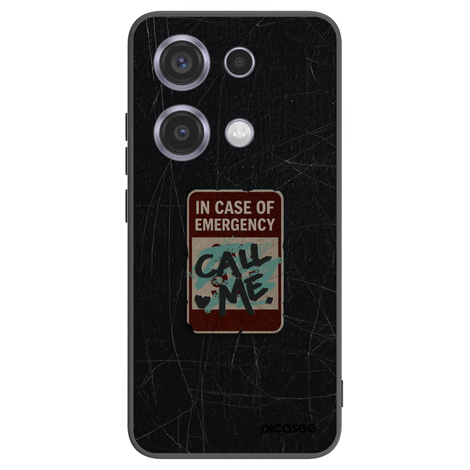 Picasee crna silikonska maskica za Xiaomi Redmi Note 14S - EMERGENCY