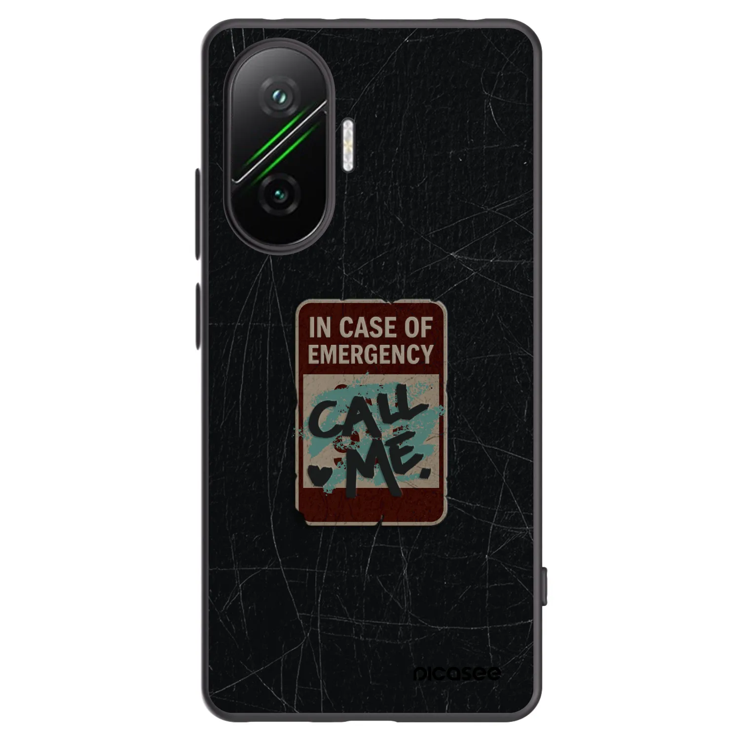 Picasee crna silikonska maskica za Xiaomi Poco F7 5G - EMERGENCY