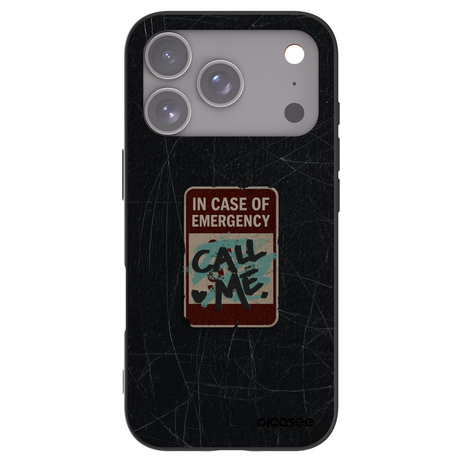 Picasee crna silikonska maskica za Apple iPhone 17 Pro - EMERGENCY
