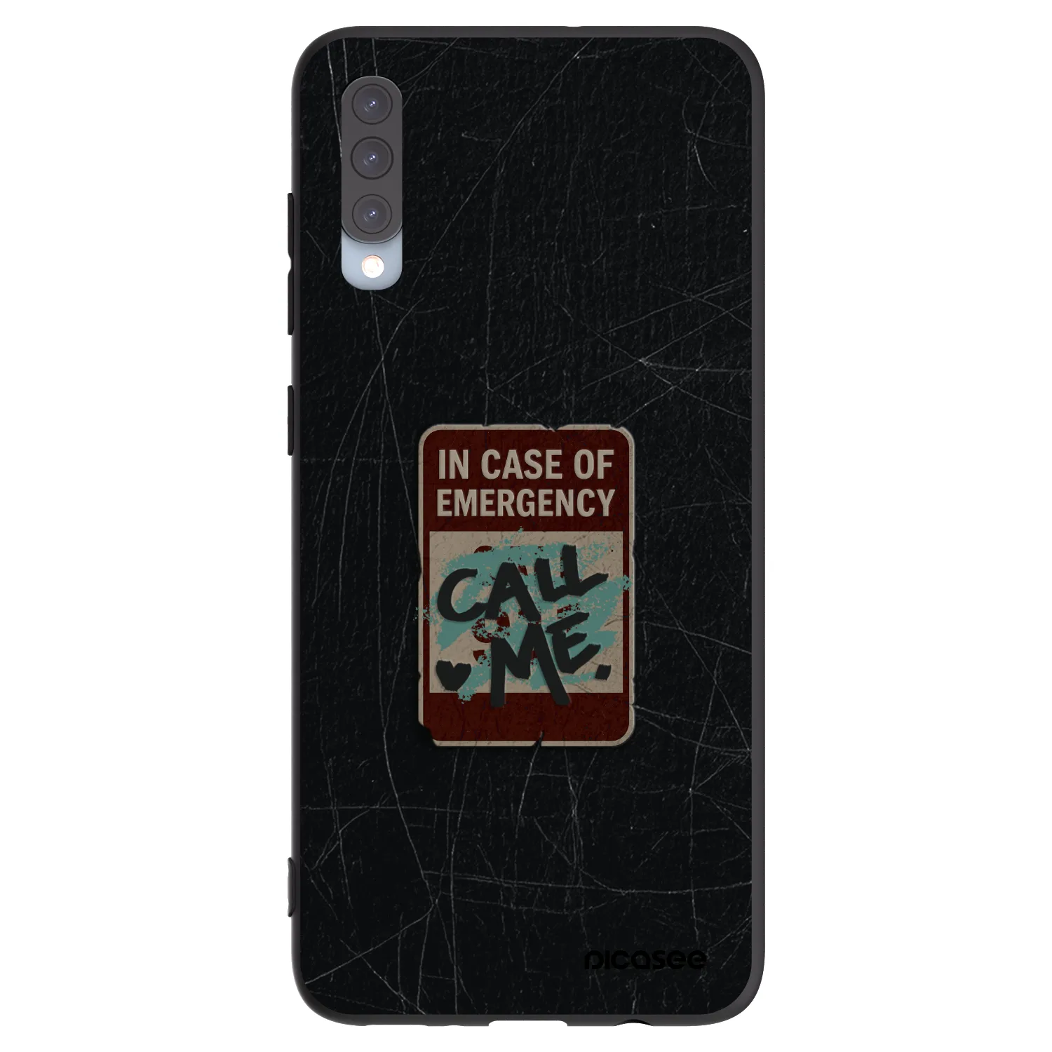 Picasee crna silikonska maskica za Samsung Galaxy A70 A705F - EMERGENCY