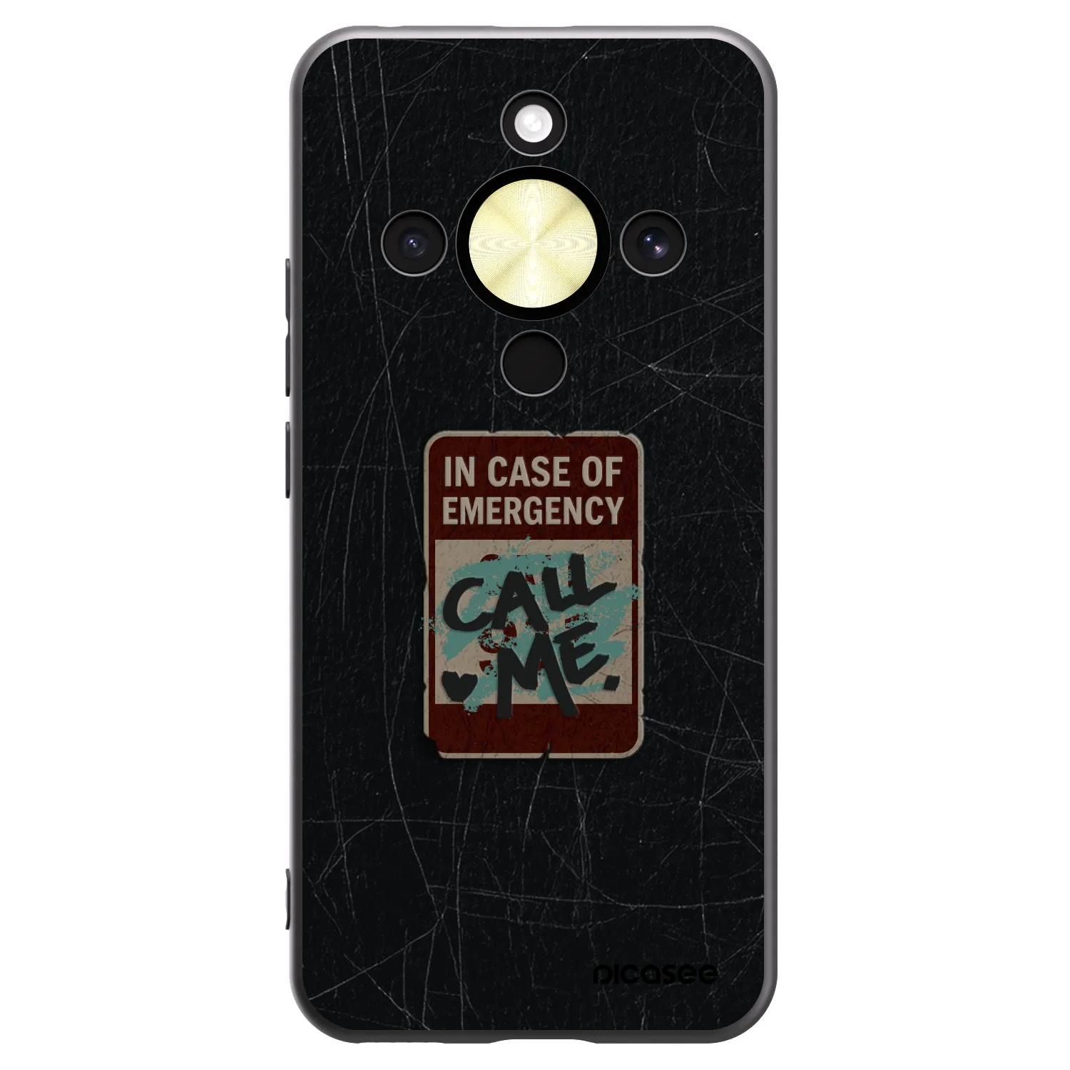 Picasee crna silikonska maskica za Honor Magic8 Lite 5G - EMERGENCY