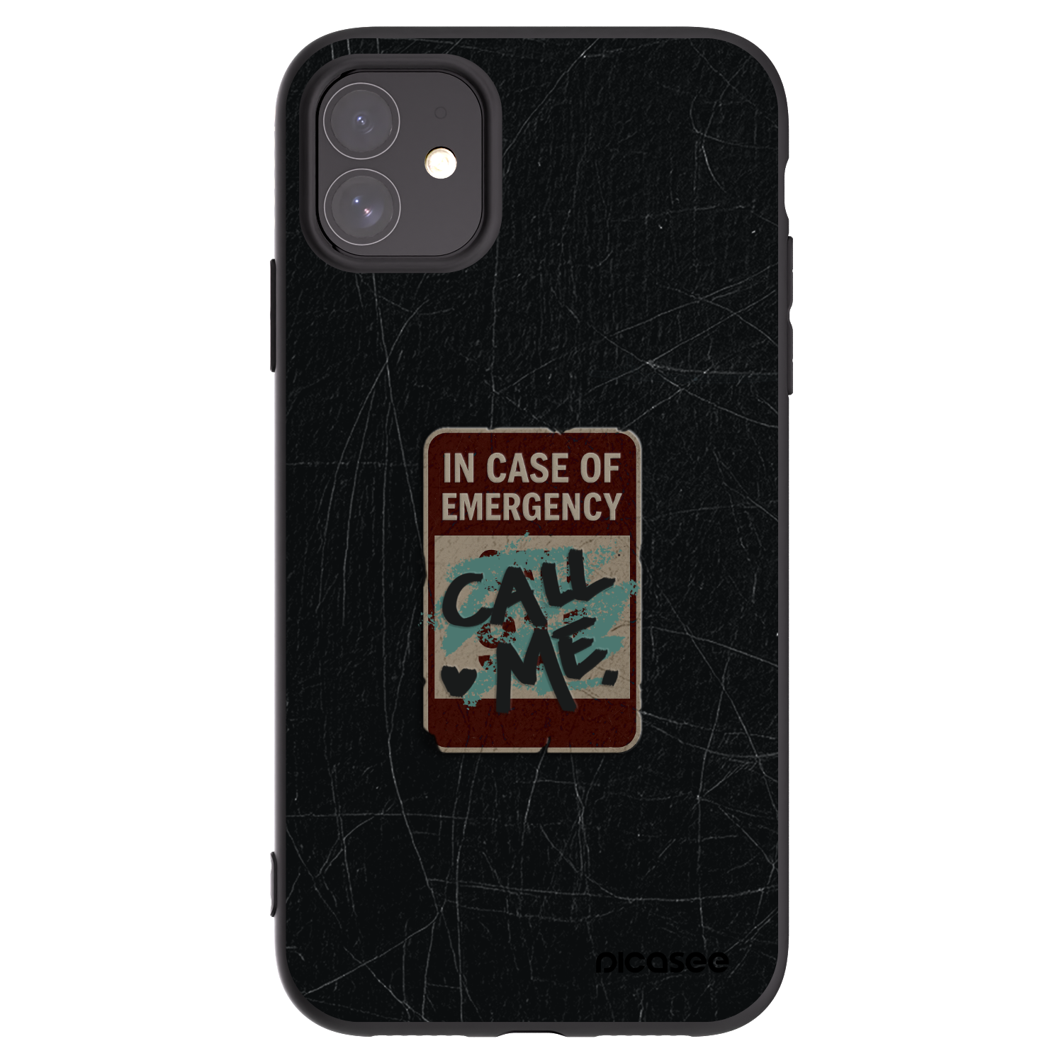 Picasee crna silikonska maskica za Apple iPhone 11 - EMERGENCY