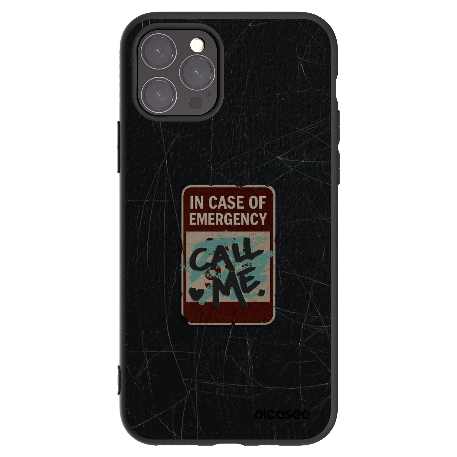 Picasee crna silikonska maskica za Apple iPhone 11 Pro - EMERGENCY