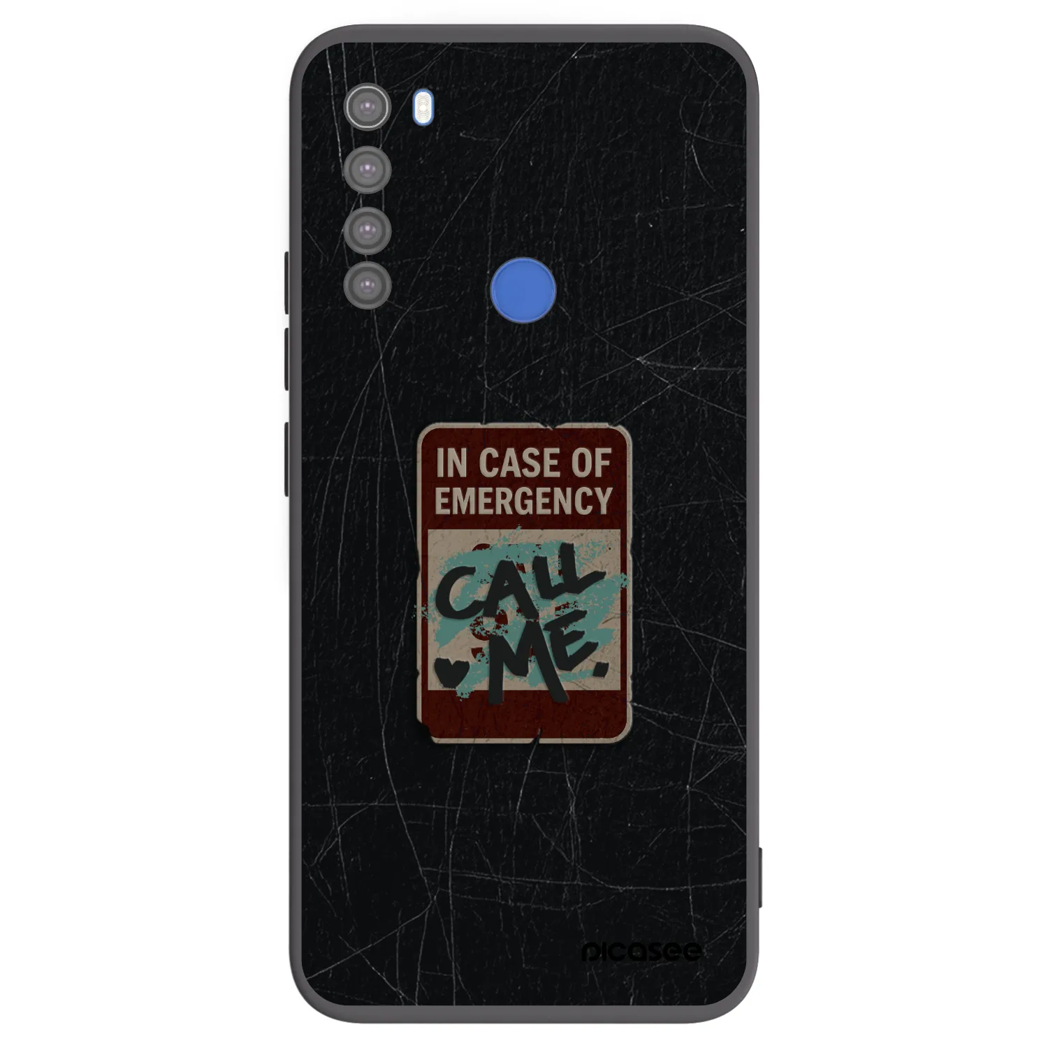 Picasee crna silikonska maskica za Xiaomi Redmi Note 8T - EMERGENCY