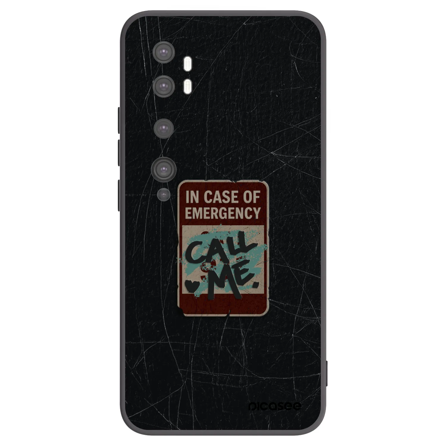 Picasee crna silikonska maskica za Xiaomi Mi Note 10 (Pro) - EMERGENCY