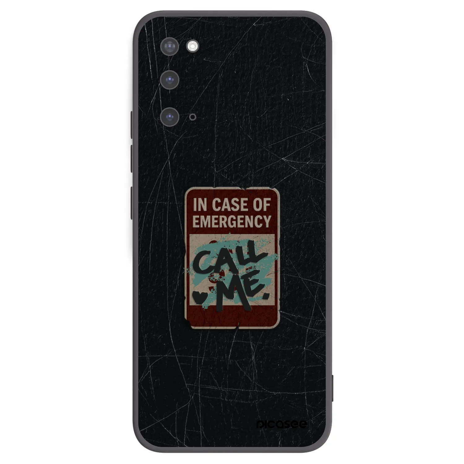 Picasee crna silikonska maskica za Samsung Galaxy S20 G980F - EMERGENCY