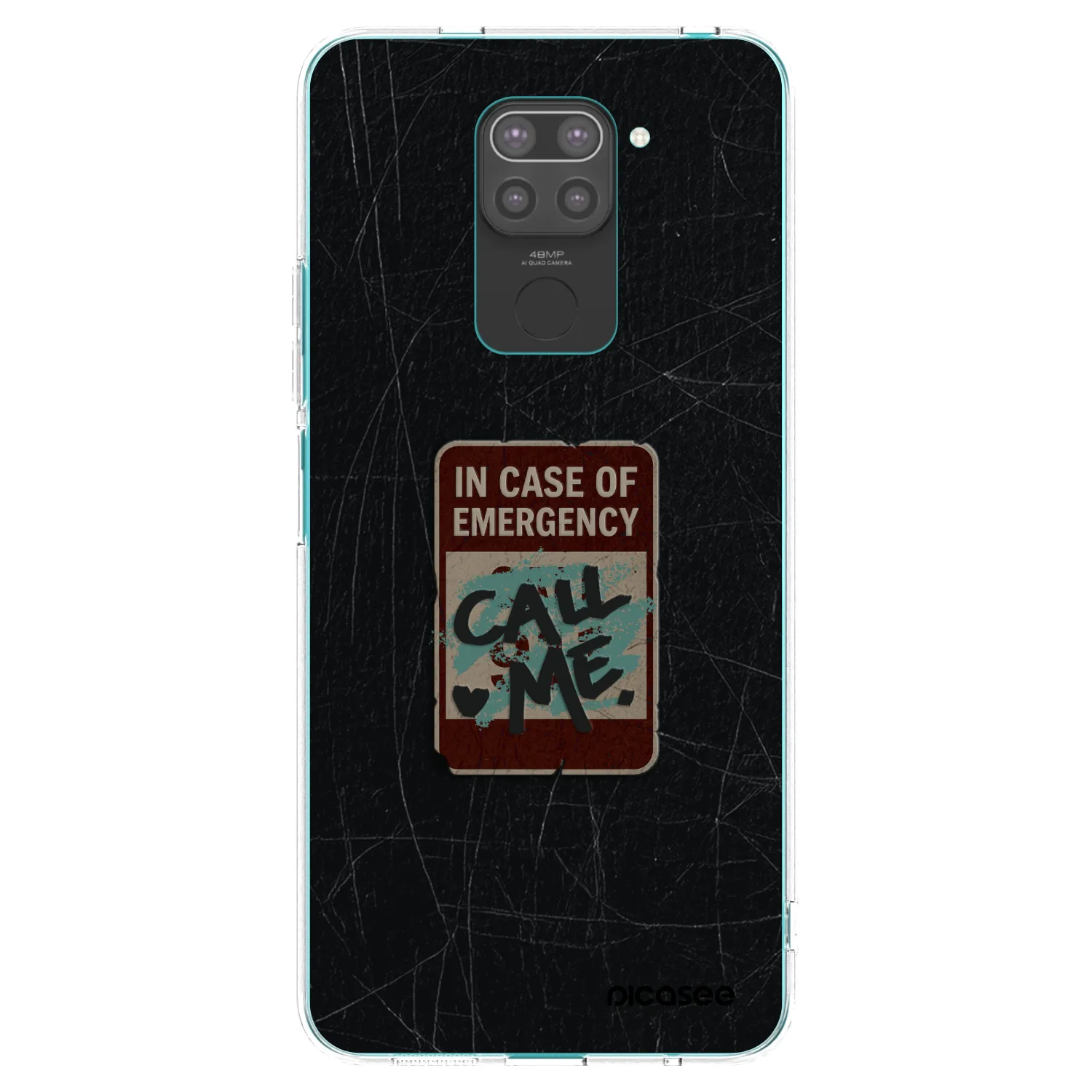 Picasee crna silikonska maskica za Xiaomi Redmi Note 9 - EMERGENCY