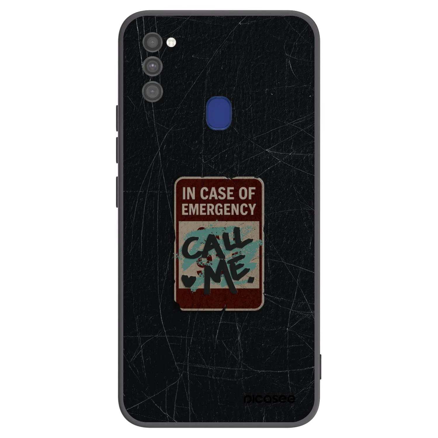 Picasee crna silikonska maskica za Samsung Galaxy M21 M215F - EMERGENCY