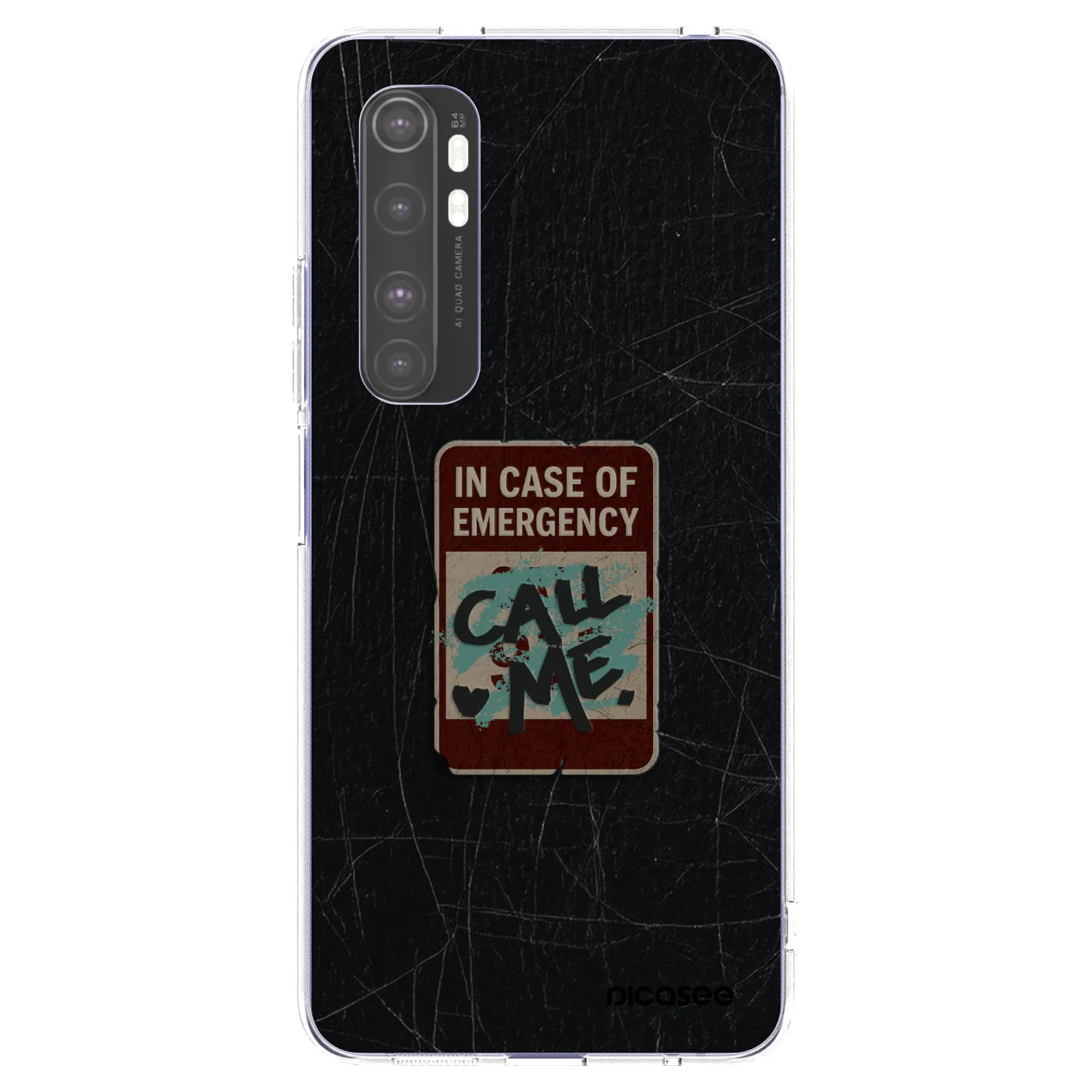 Picasee silikonska prozirna maskica za Xiaomi Mi Note 10 Lite - EMERGENCY