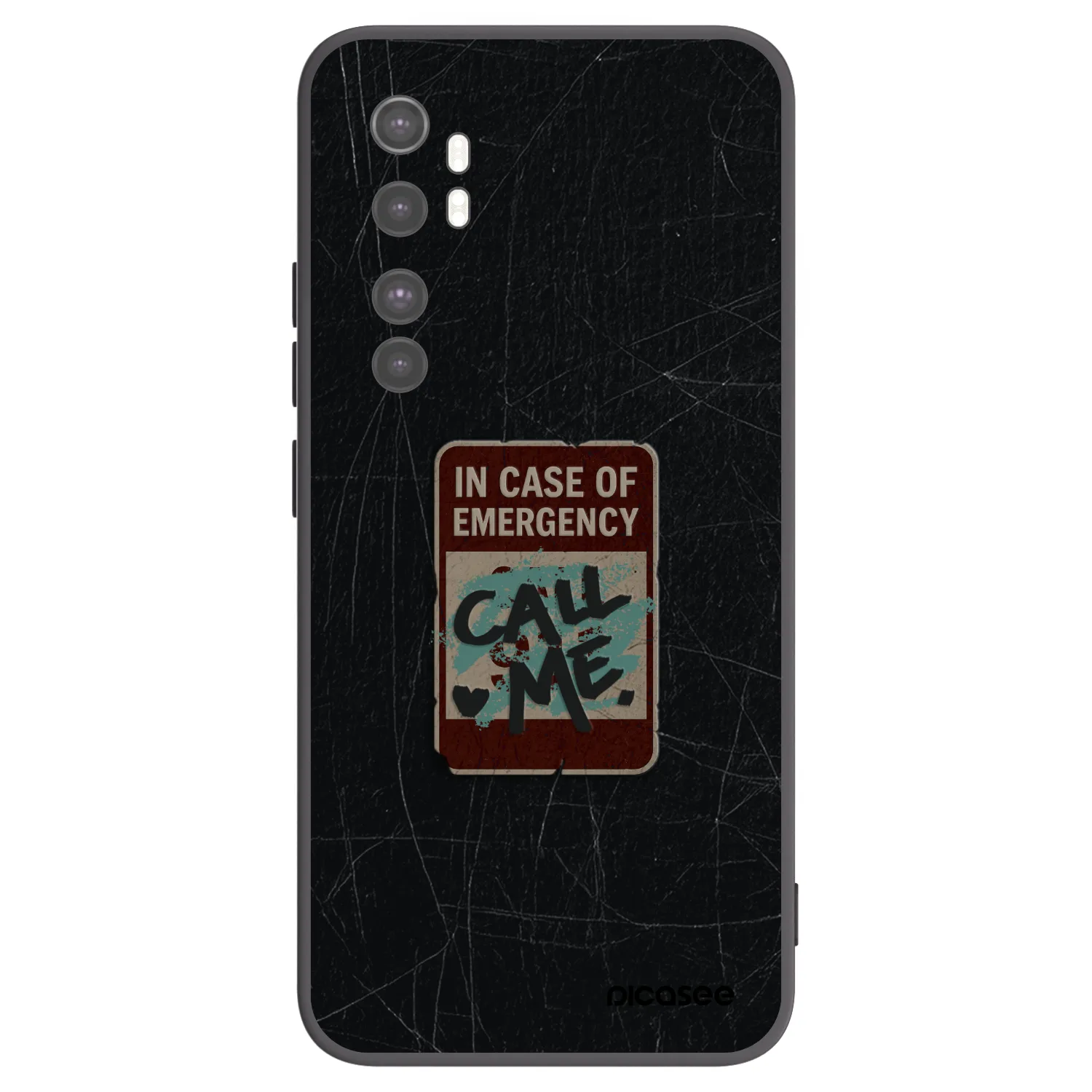 Picasee crna silikonska maskica za Xiaomi Mi Note 10 Lite - EMERGENCY