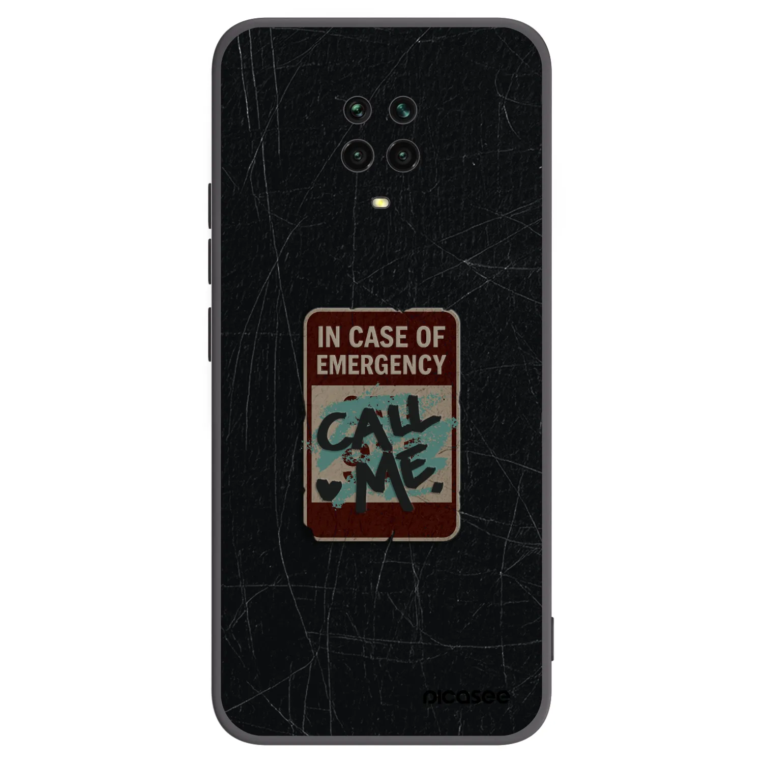 Picasee crna silikonska maskica za Xiaomi Redmi Note 9S - EMERGENCY