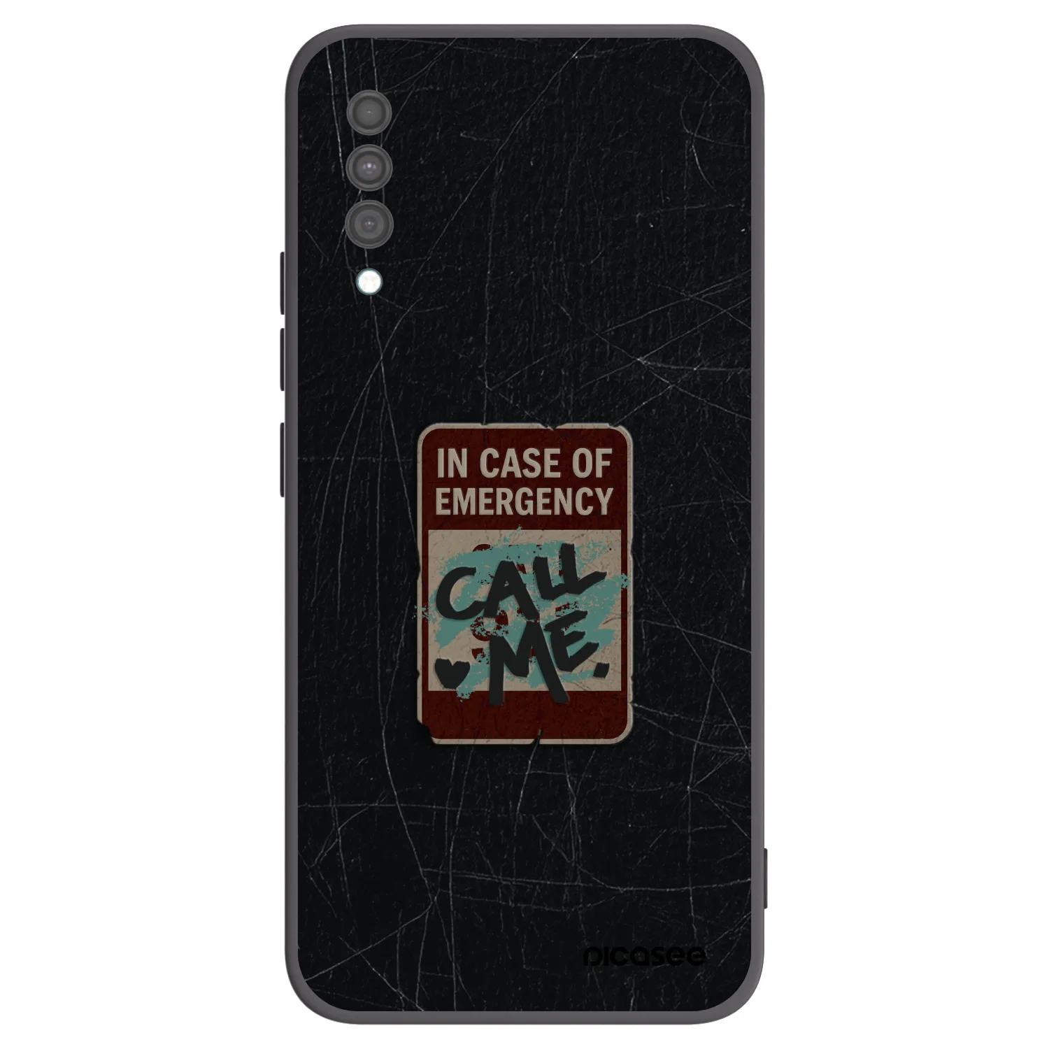 Picasee crna silikonska maskica za Samsung Galaxy A30s A307F - EMERGENCY