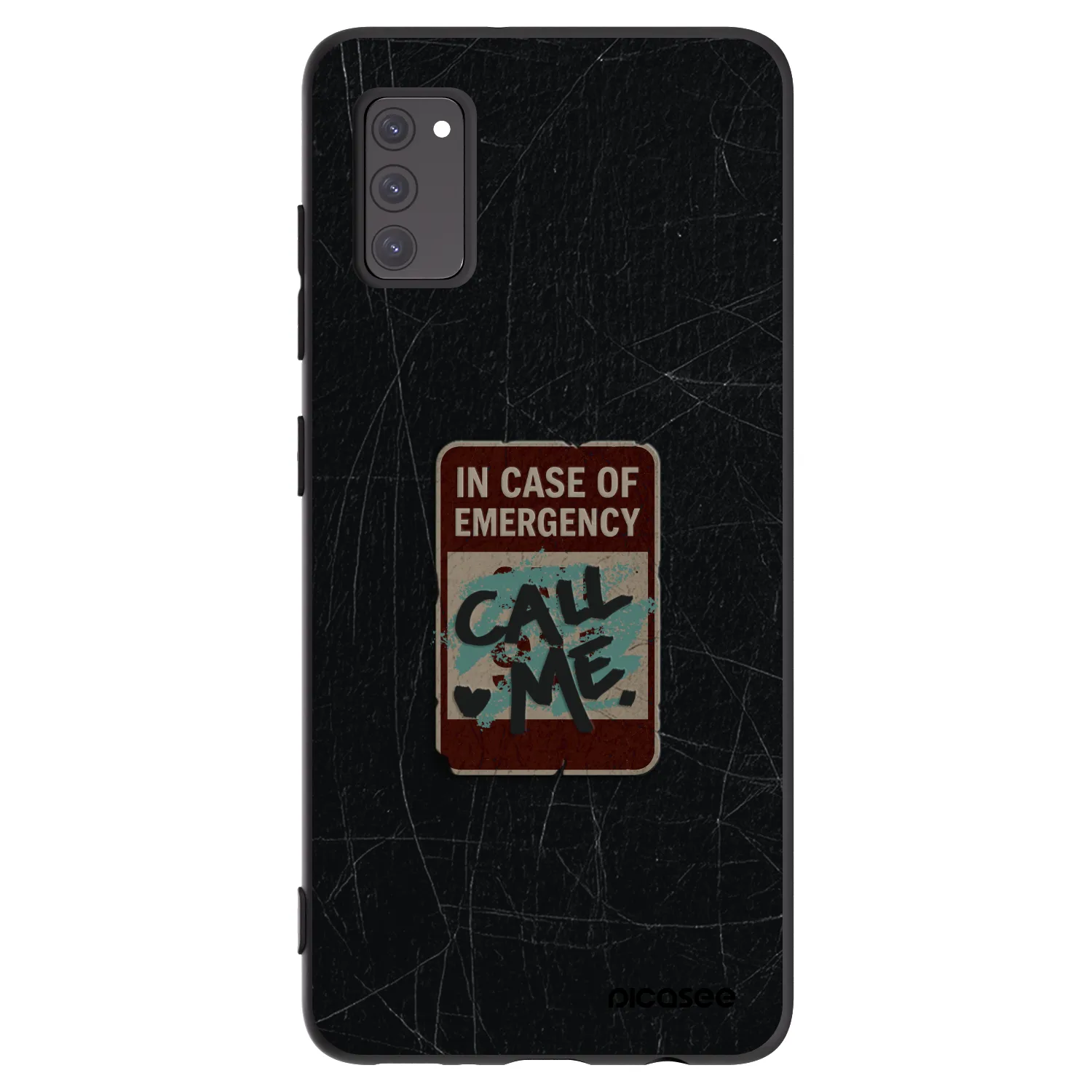 Picasee crna silikonska maskica za Samsung Galaxy A41 A415F - EMERGENCY