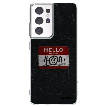 Picasee silikonska prozirna maskica za Samsung Galaxy S21 Ultra 5G G998B - HELLO 404