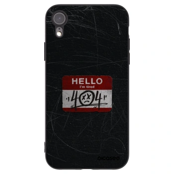 Picasee crna silikonska maskica za Apple iPhone XR - HELLO 404