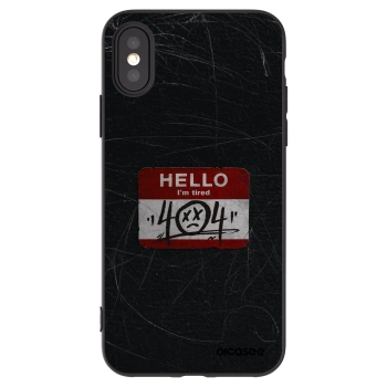 Picasee crna silikonska maskica za Apple iPhone X/XS - HELLO 404