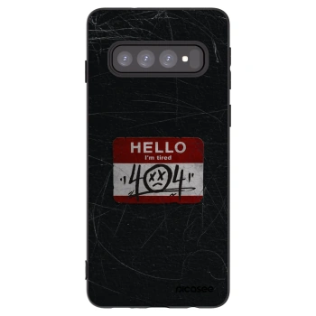 Picasee crna silikonska maskica za Samsung Galaxy S10 G973 - HELLO 404