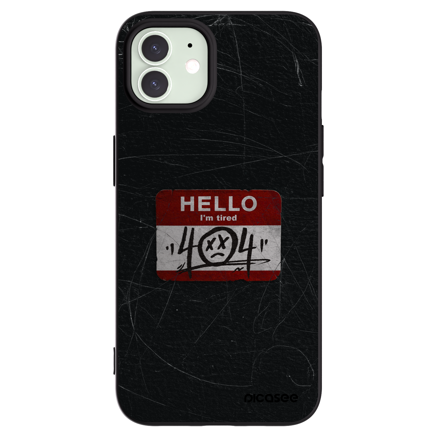 Picasee crna silikonska maskica za Apple iPhone 12 - HELLO 404