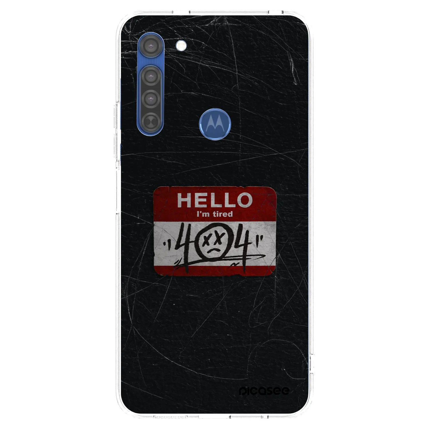 Picasee silikonska prozirna maskica za Motorola Moto G8 - HELLO 404