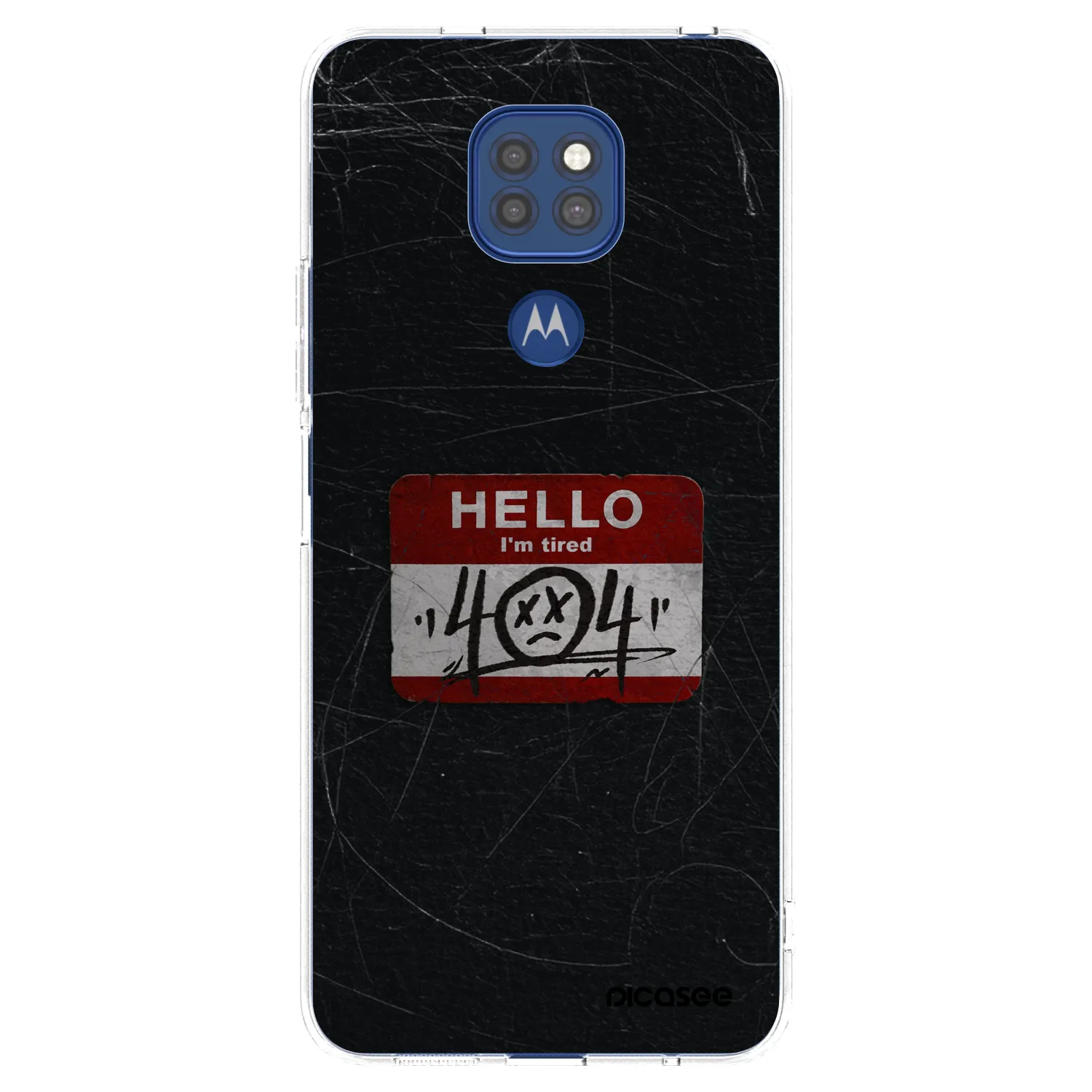 Picasee silikonska prozirna maskica za Motorola Moto G9 Play - HELLO 404