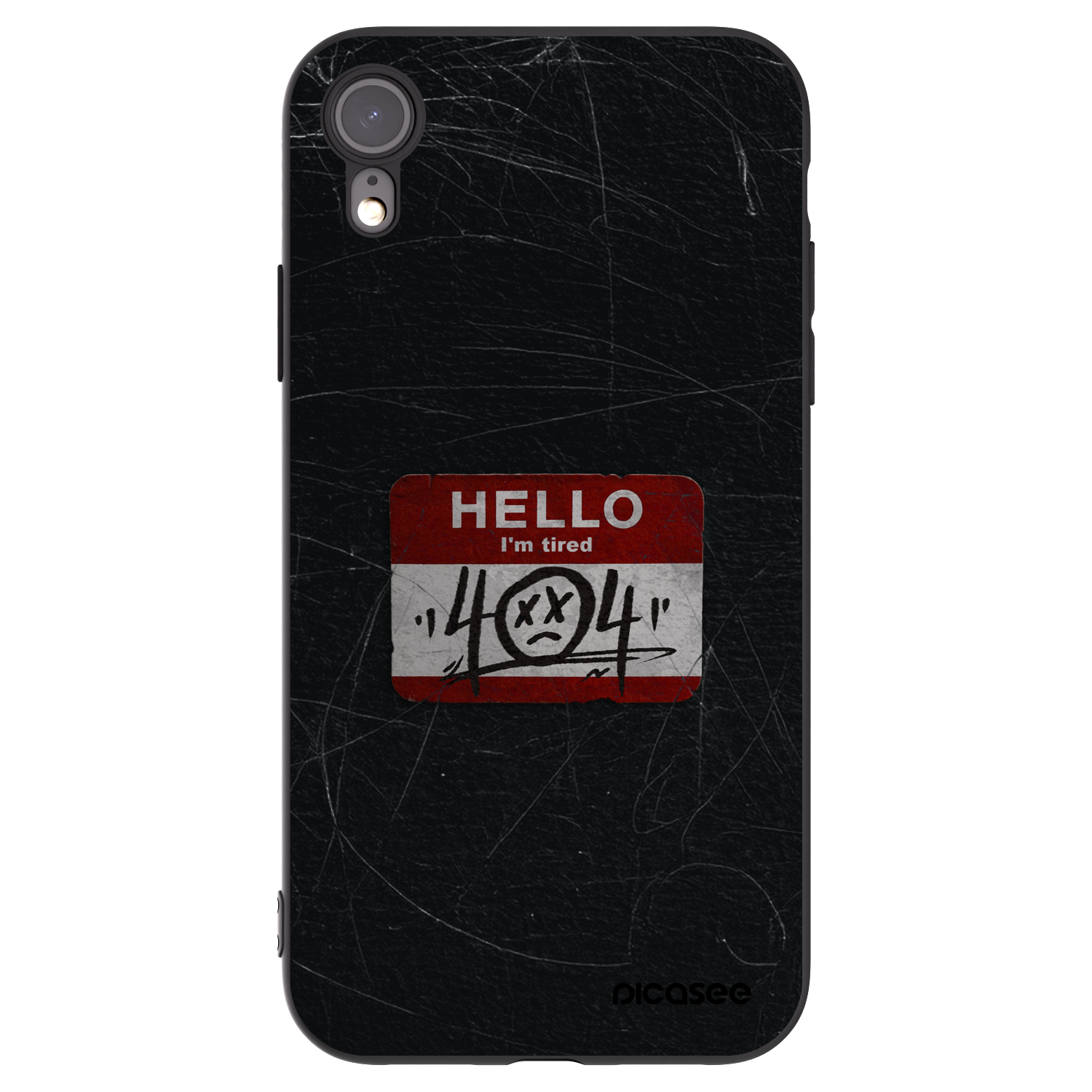 Picasee crna silikonska maskica za Apple iPhone XR - HELLO 404