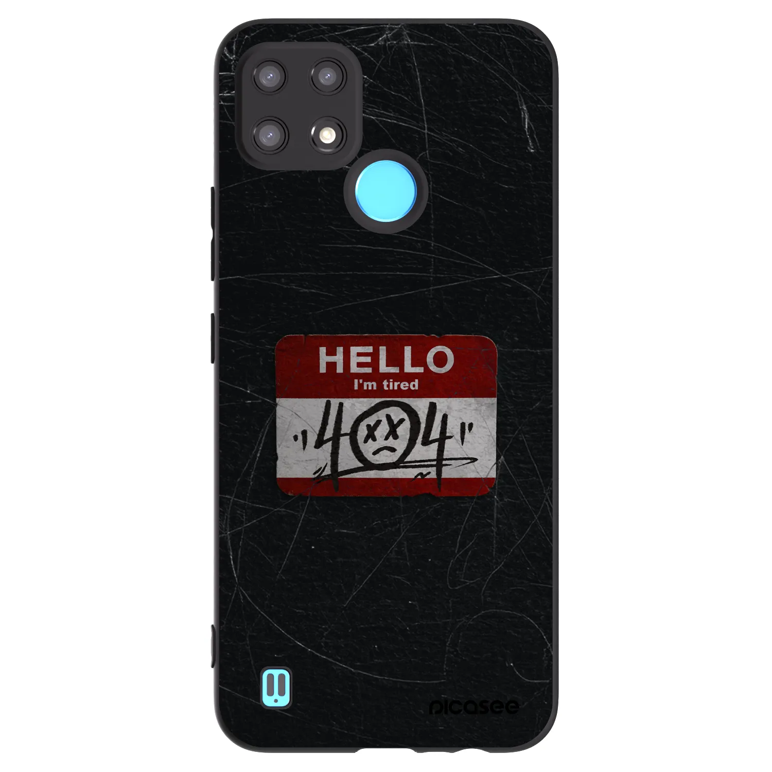 Picasee crna silikonska maskica za Realme C21 - HELLO 404