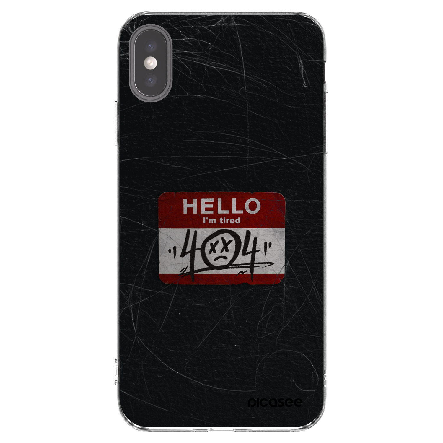 Picasee silikonska prozirna maskica za Apple iPhone XS Max - HELLO 404