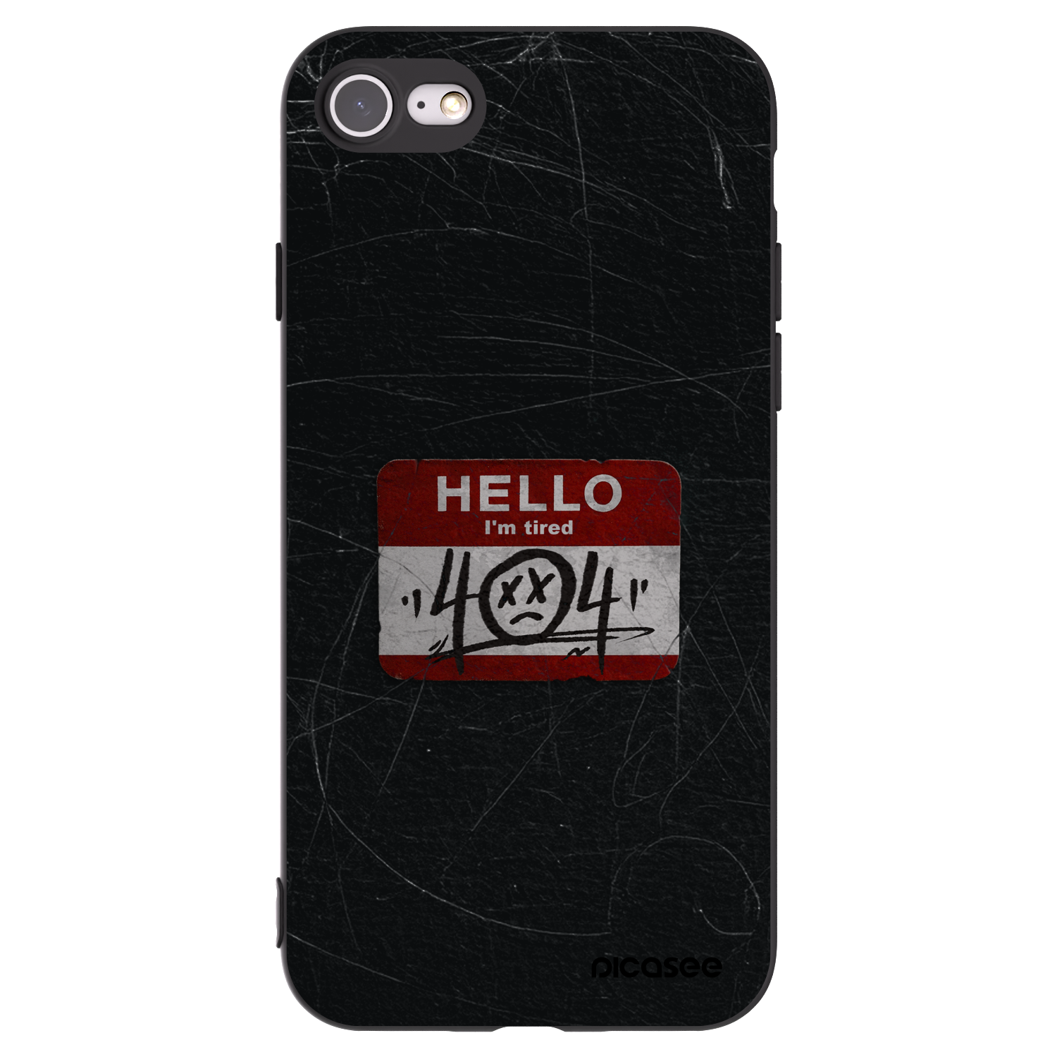 Picasee crna silikonska maskica za Apple iPhone SE 2022 - HELLO 404