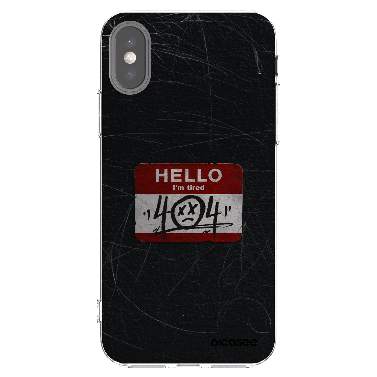 Picasee silikonska prozirna maskica za Apple iPhone X/XS - HELLO 404