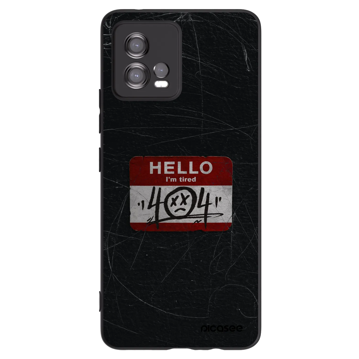Picasee crna silikonska maskica za Motorola Moto G72 - HELLO 404