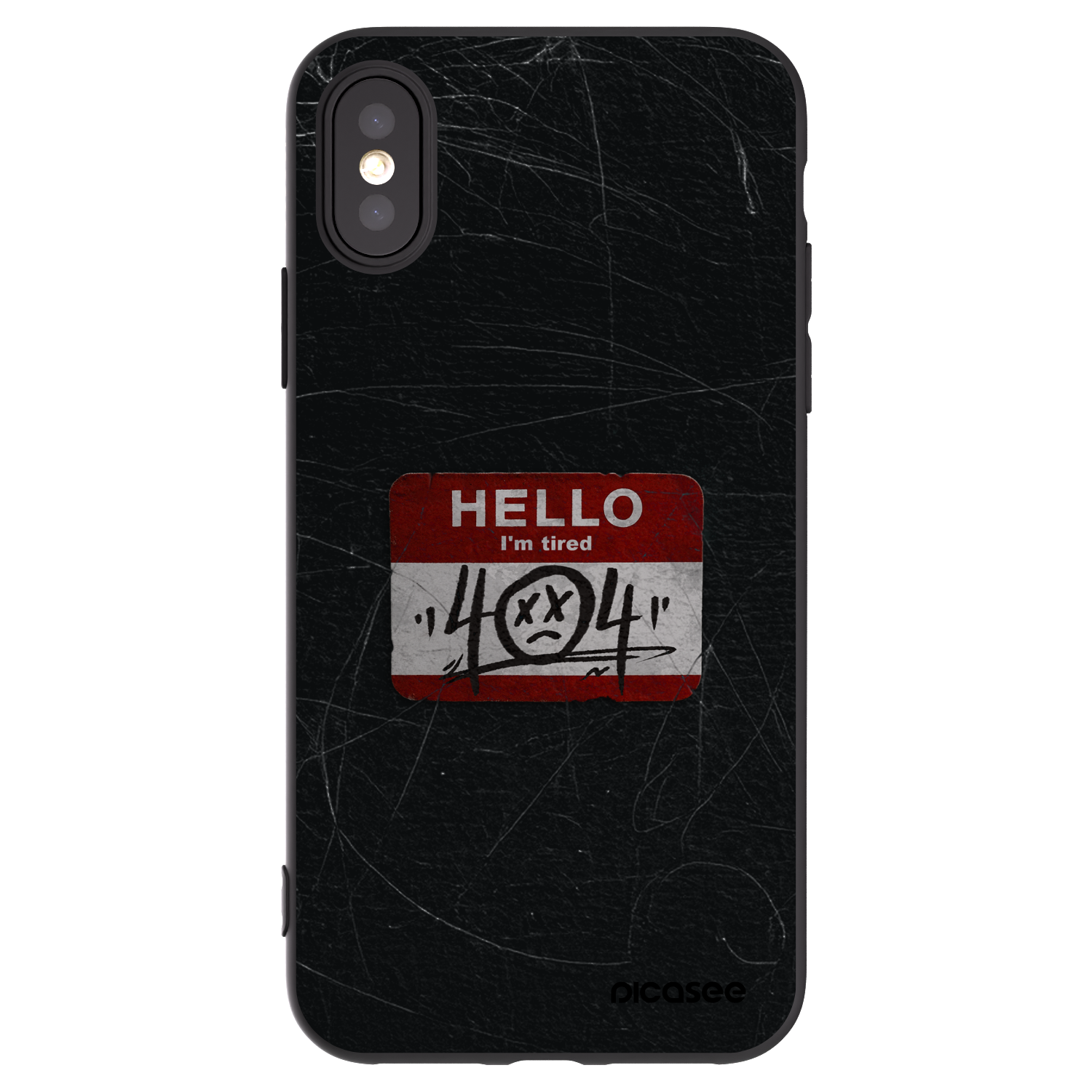 Picasee crna silikonska maskica za Apple iPhone X/XS - HELLO 404