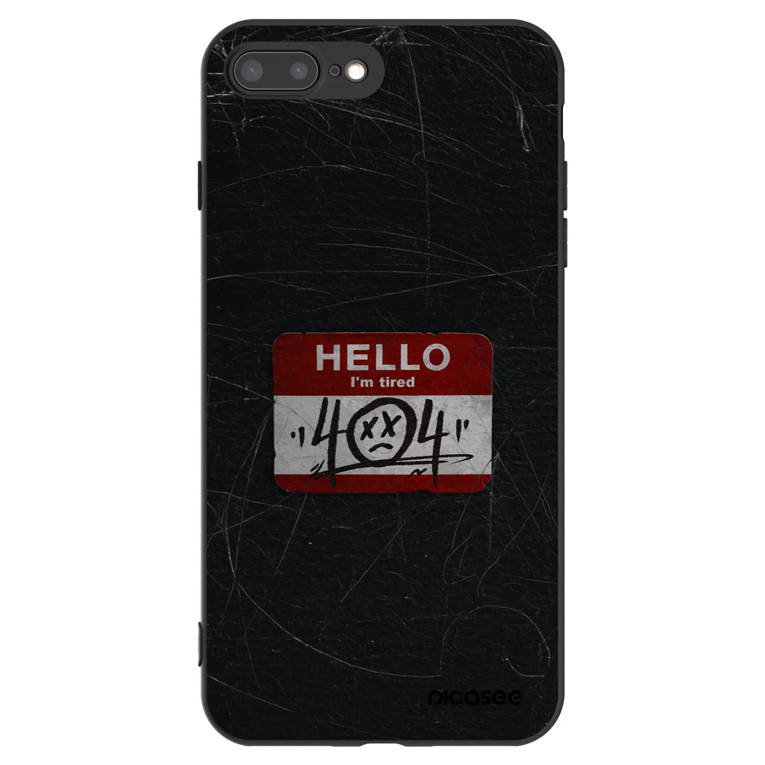 Picasee crna silikonska maskica za Apple iPhone 8 Plus - HELLO 404
