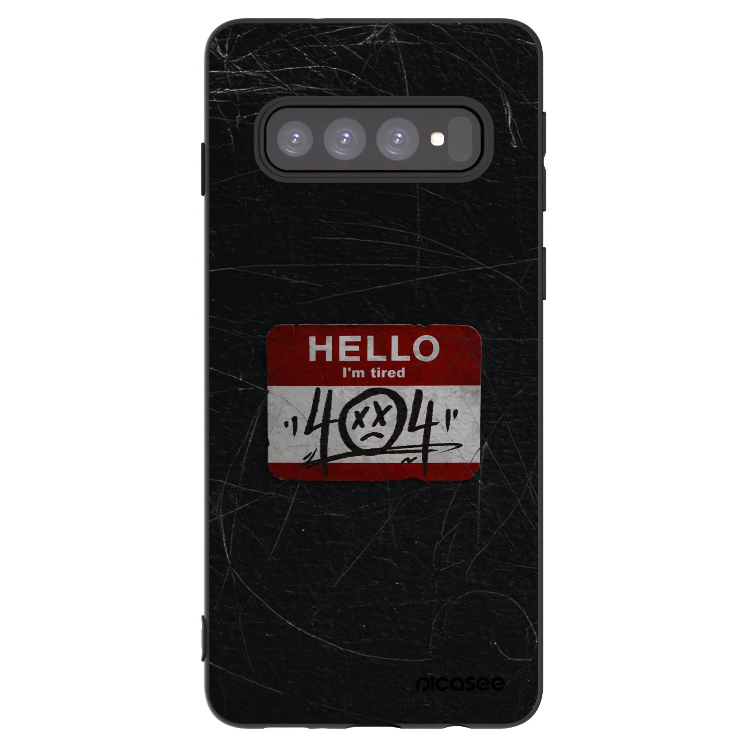 Picasee crna silikonska maskica za Samsung Galaxy S10 G973 - HELLO 404