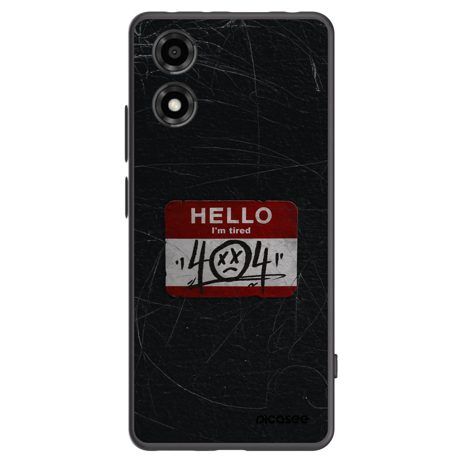 Picasee crna silikonska maskica za Motorola Moto E14 - HELLO 404