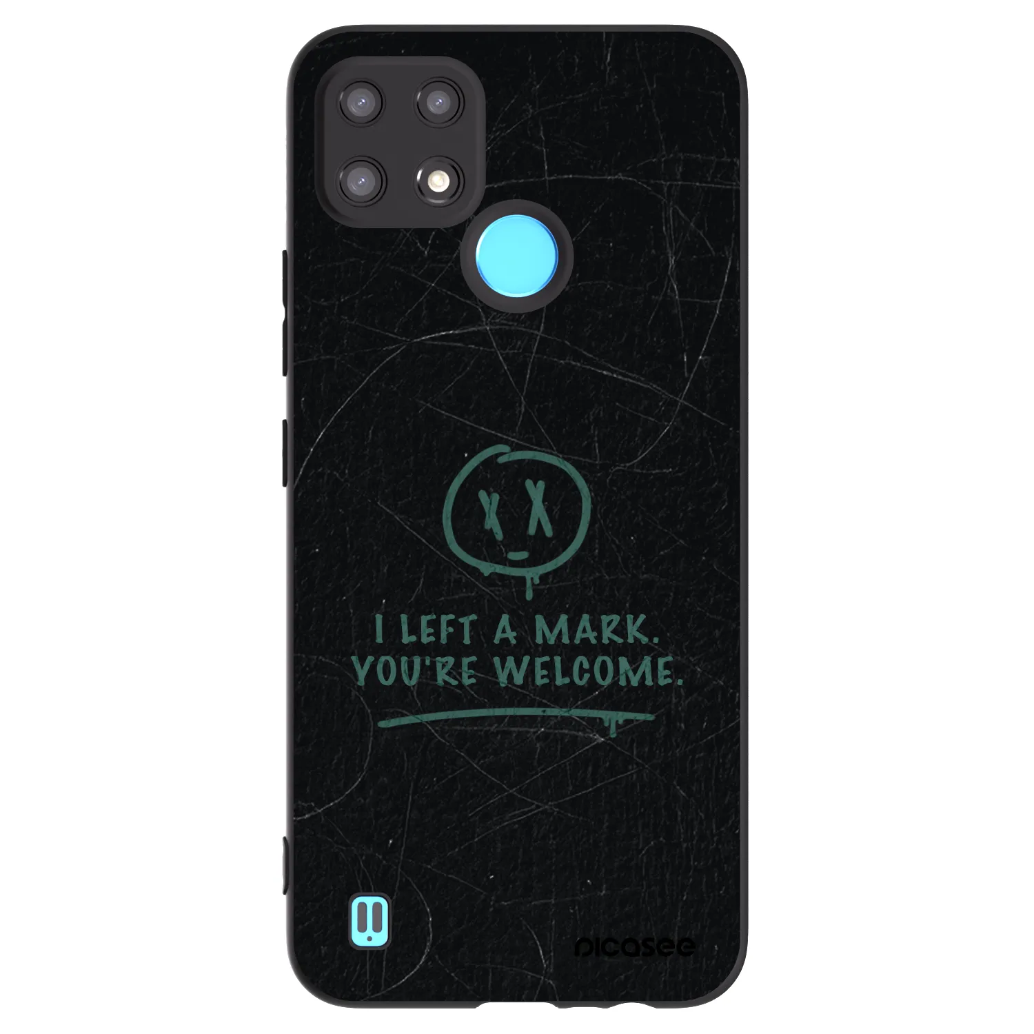 Picasee crna silikonska maskica za Realme C21 - LEFT A MARK