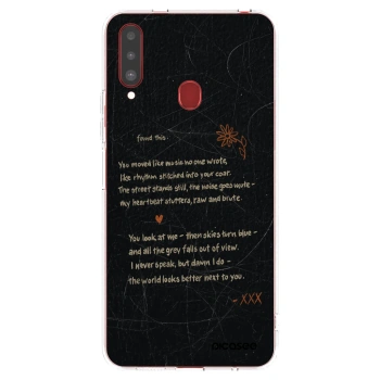 Picasee silikonska prozirna maskica za Samsung Galaxy A20s - POET