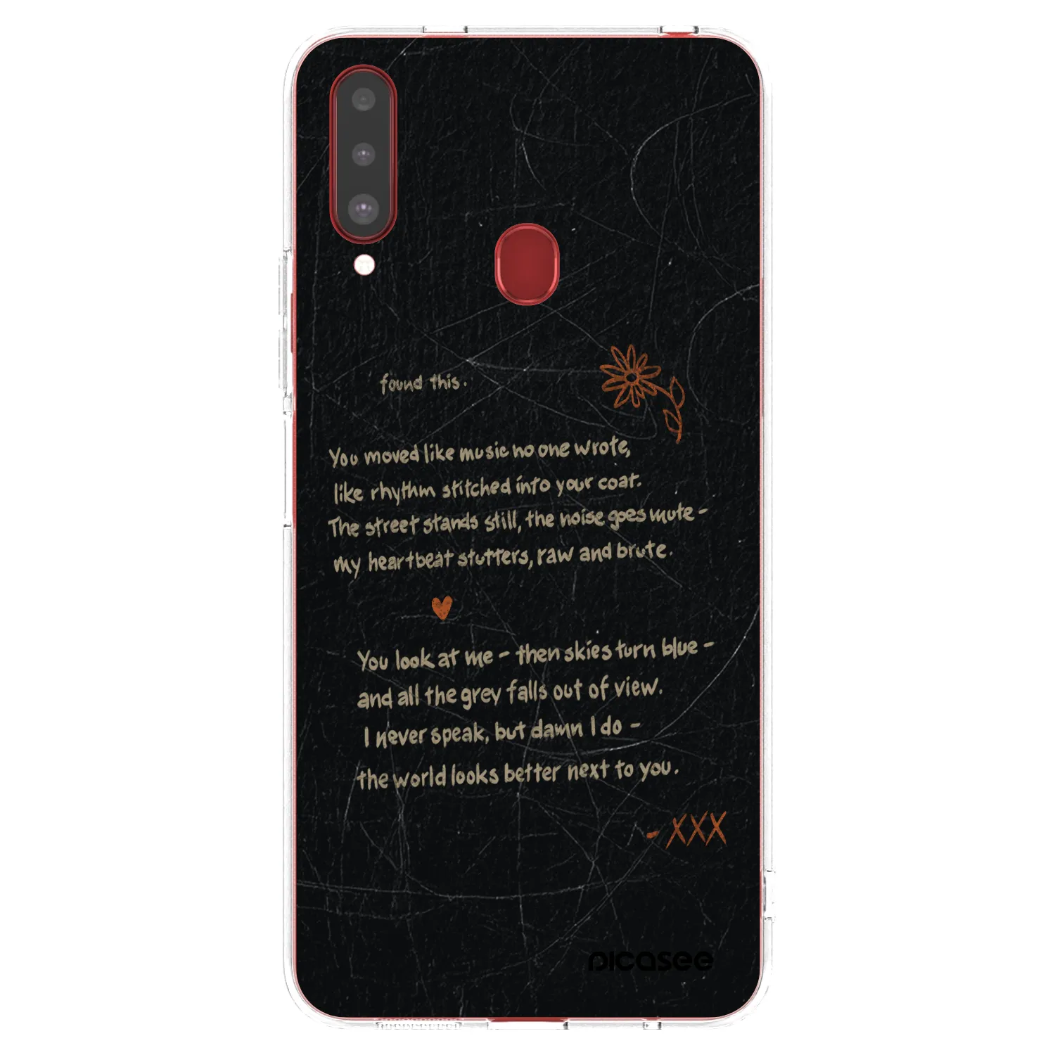 Picasee silikonska prozirna maskica za Samsung Galaxy A20s - POET