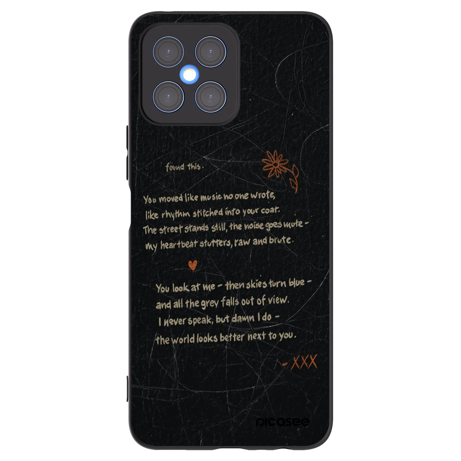 Picasee crna silikonska maskica za Honor X8 4G - POET