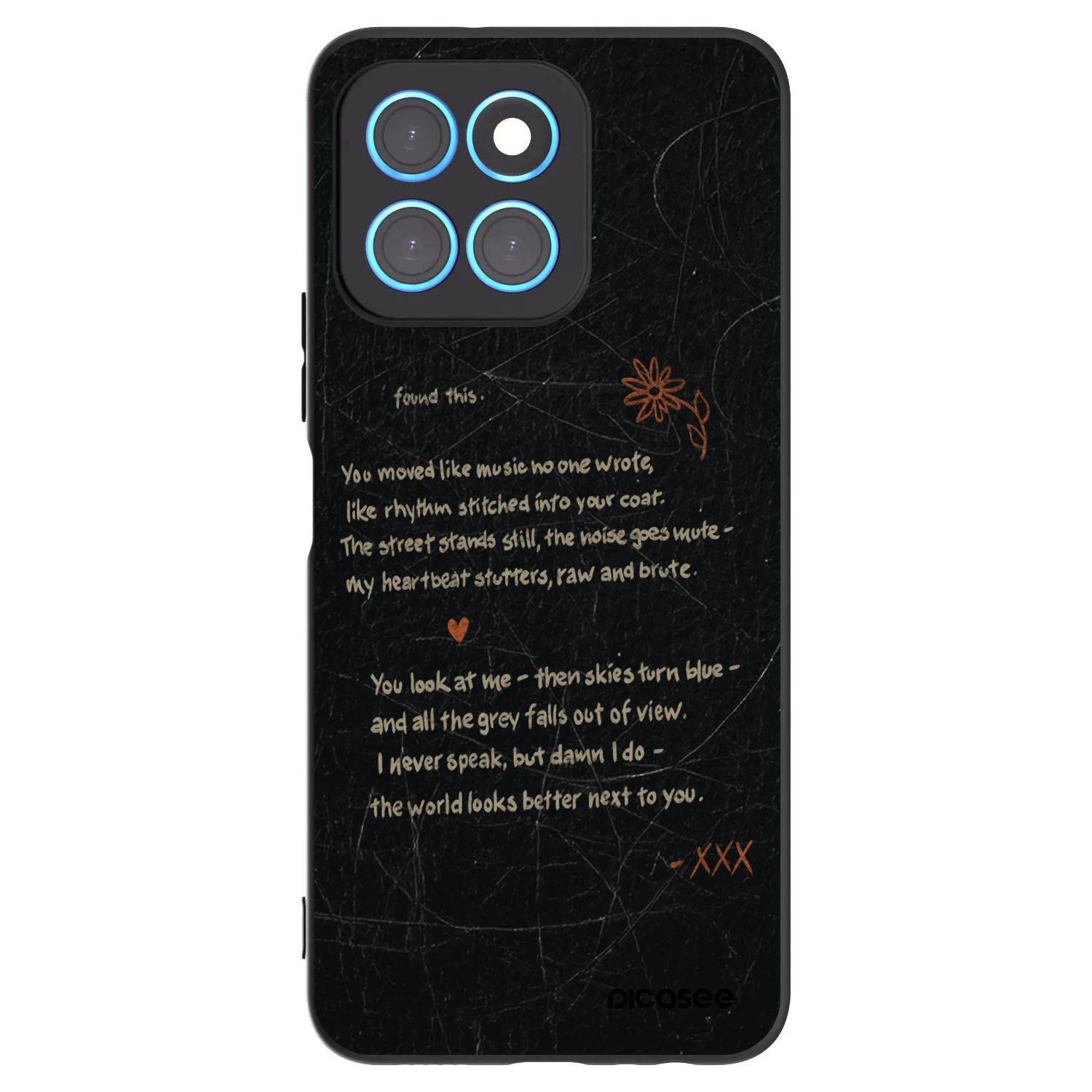 Picasee crna silikonska maskica za Honor X8 5G - POET