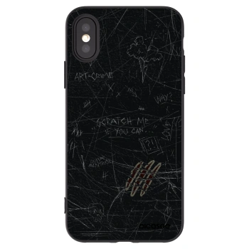 Picasee crna silikonska maskica za Apple iPhone X/XS - SCRATCH