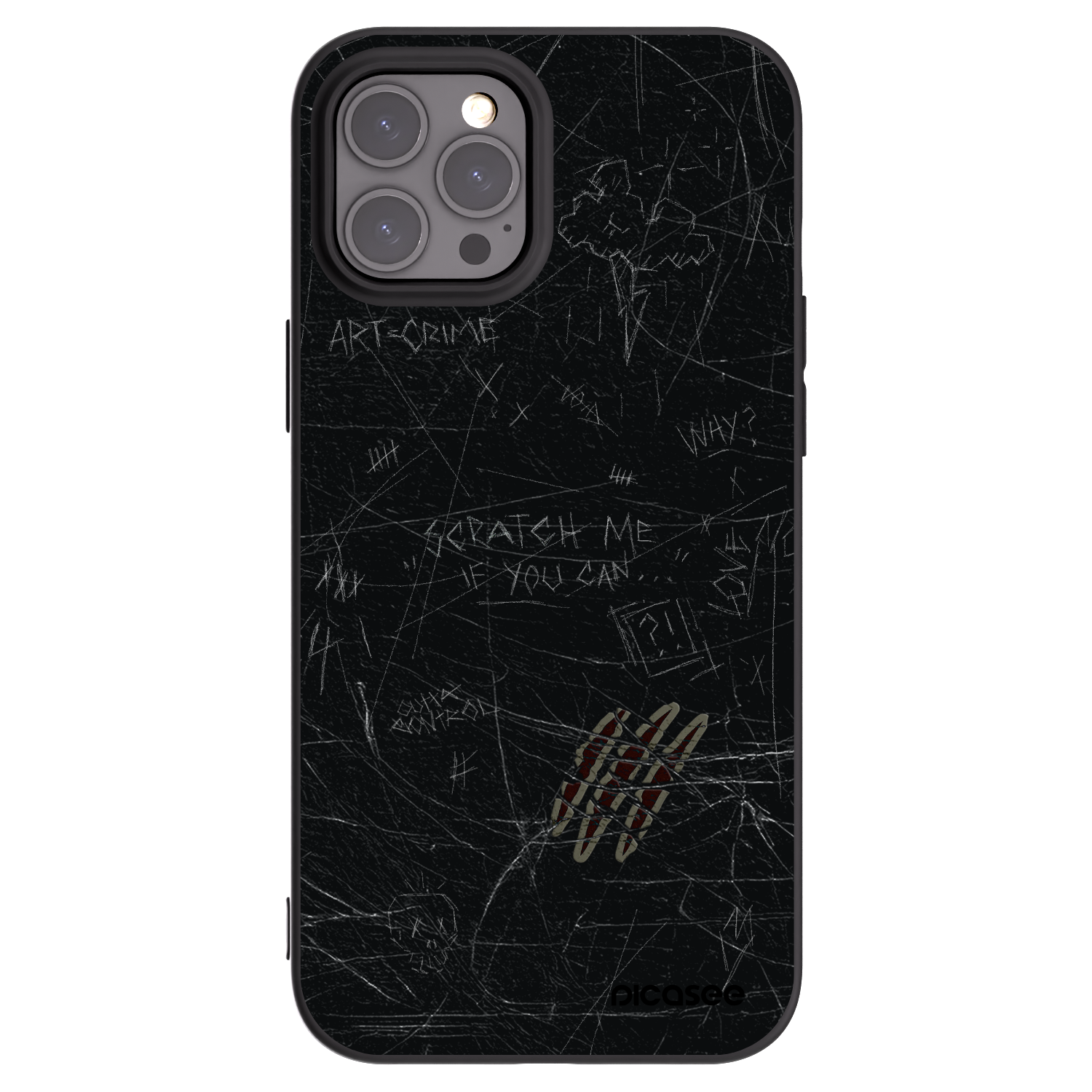 Picasee crna silikonska maskica za Apple iPhone 12 Pro Max - SCRATCH