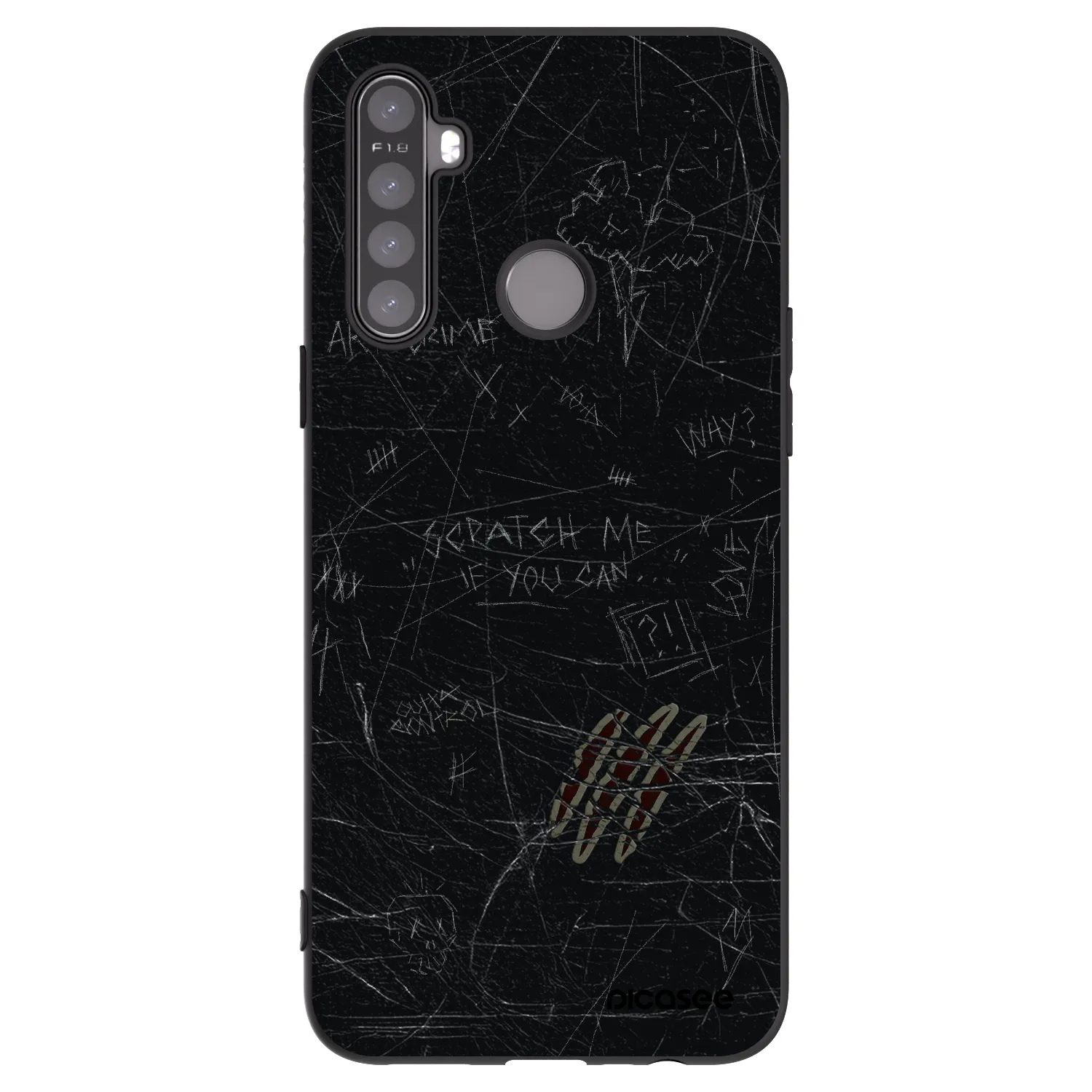 Picasee crna silikonska maskica za Realme 5 - SCRATCH