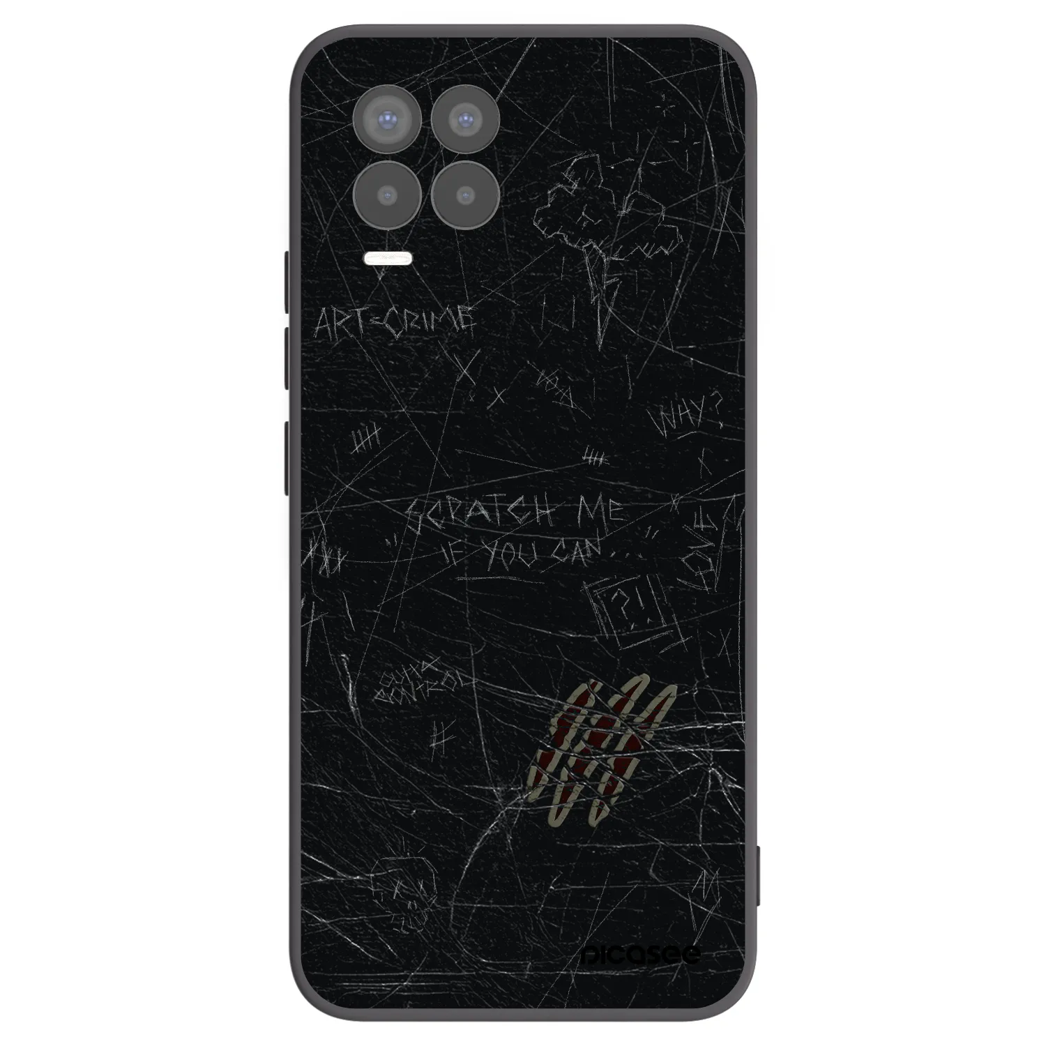 Picasee crna silikonska maskica za Realme 8 4G - SCRATCH