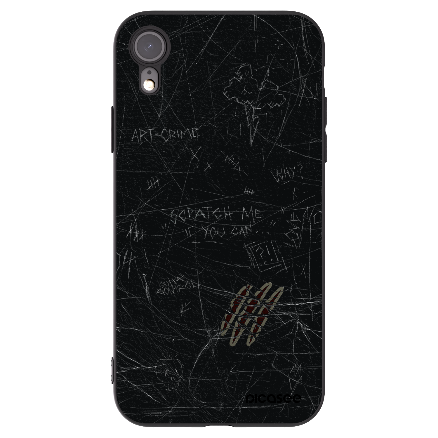 Picasee crna silikonska maskica za Apple iPhone XR - SCRATCH