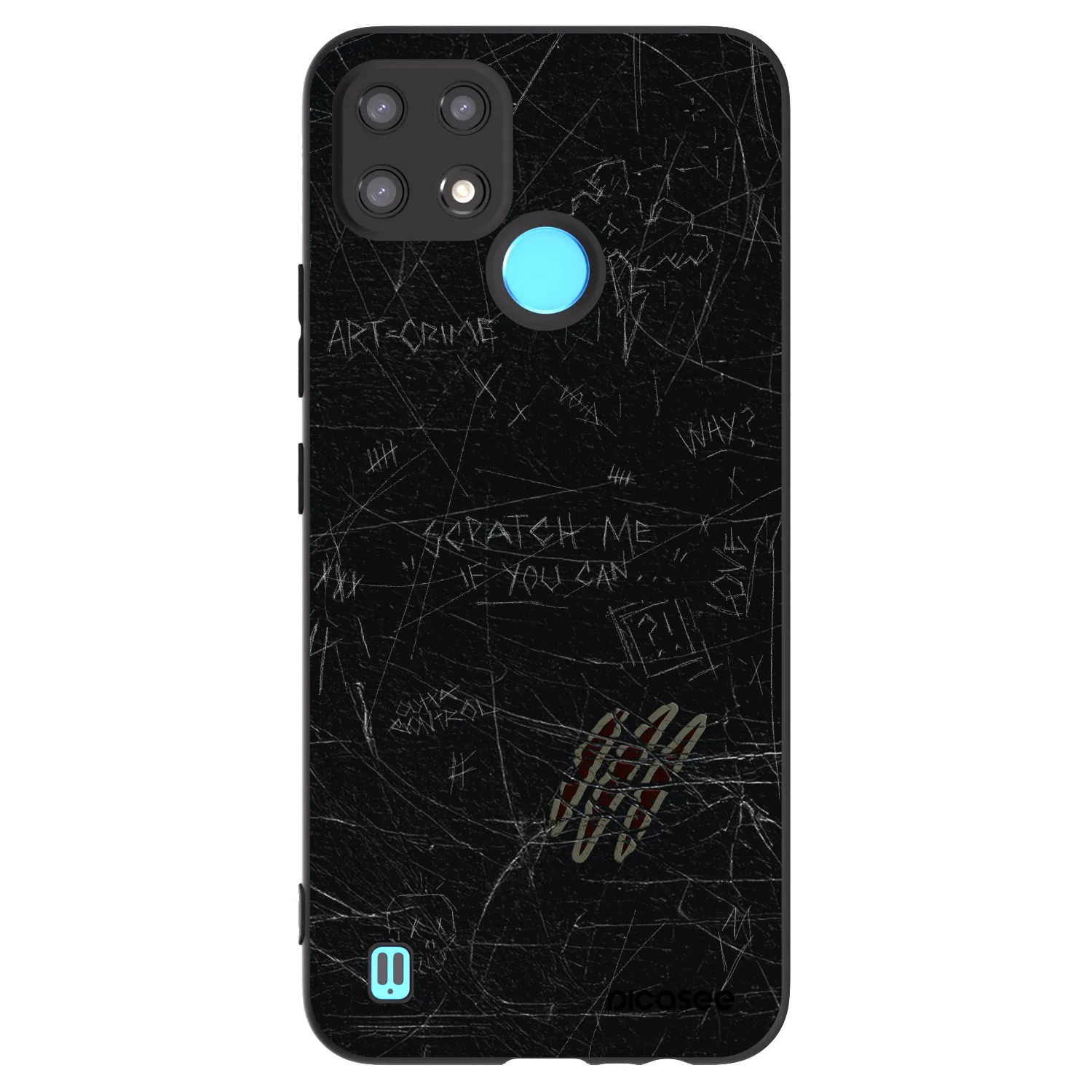 Picasee crna silikonska maskica za Realme C21 - SCRATCH