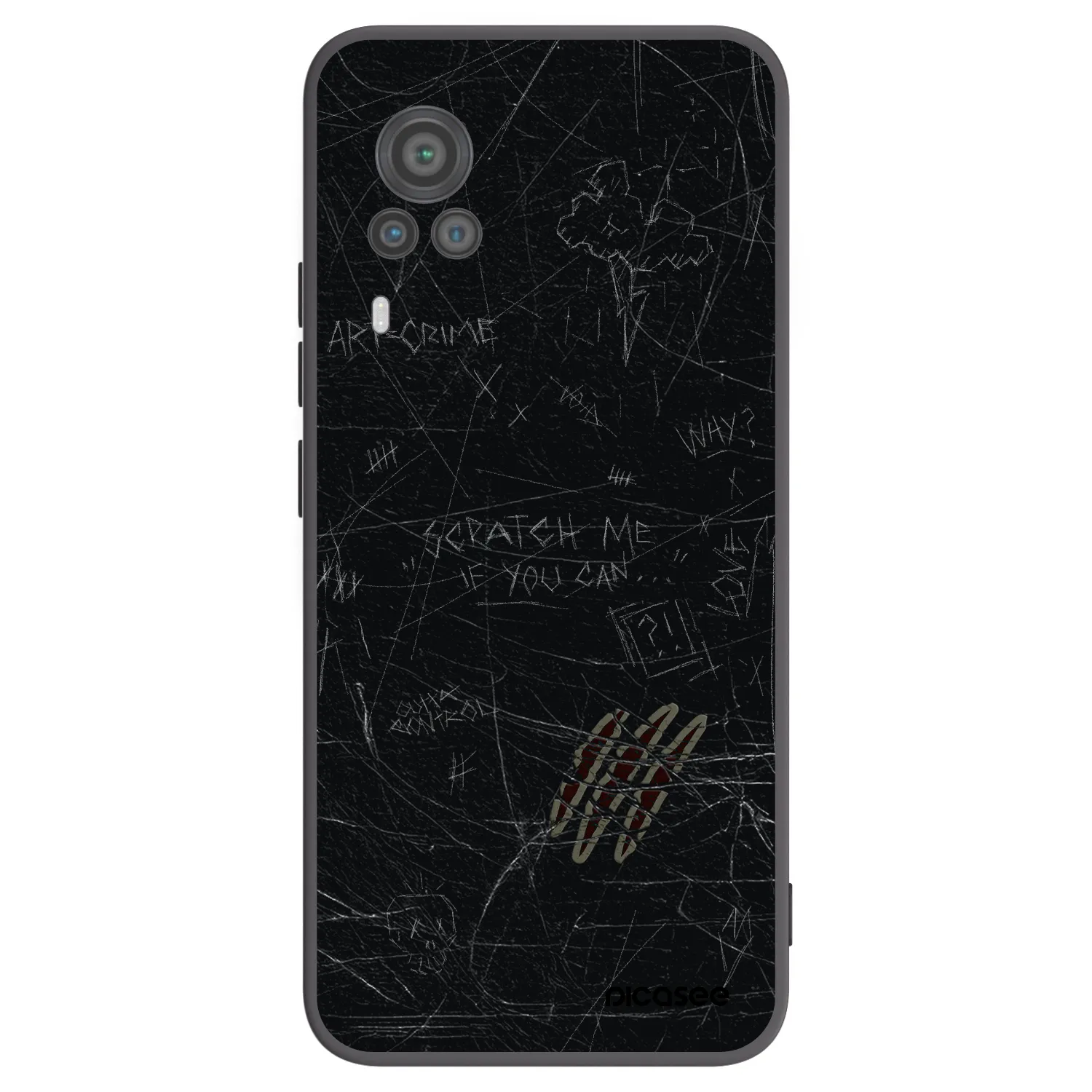 Picasee crna silikonska maskica za Vivo X60 Pro 5G - SCRATCH
