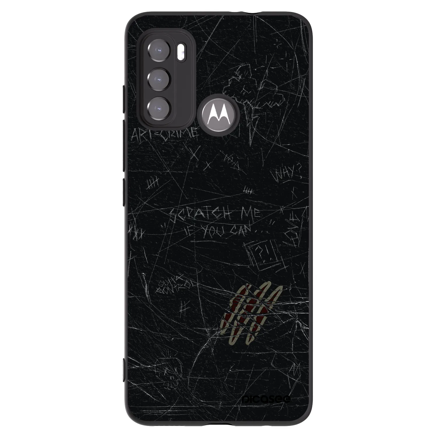 Picasee crna silikonska maskica za Motorola Moto G60 - SCRATCH