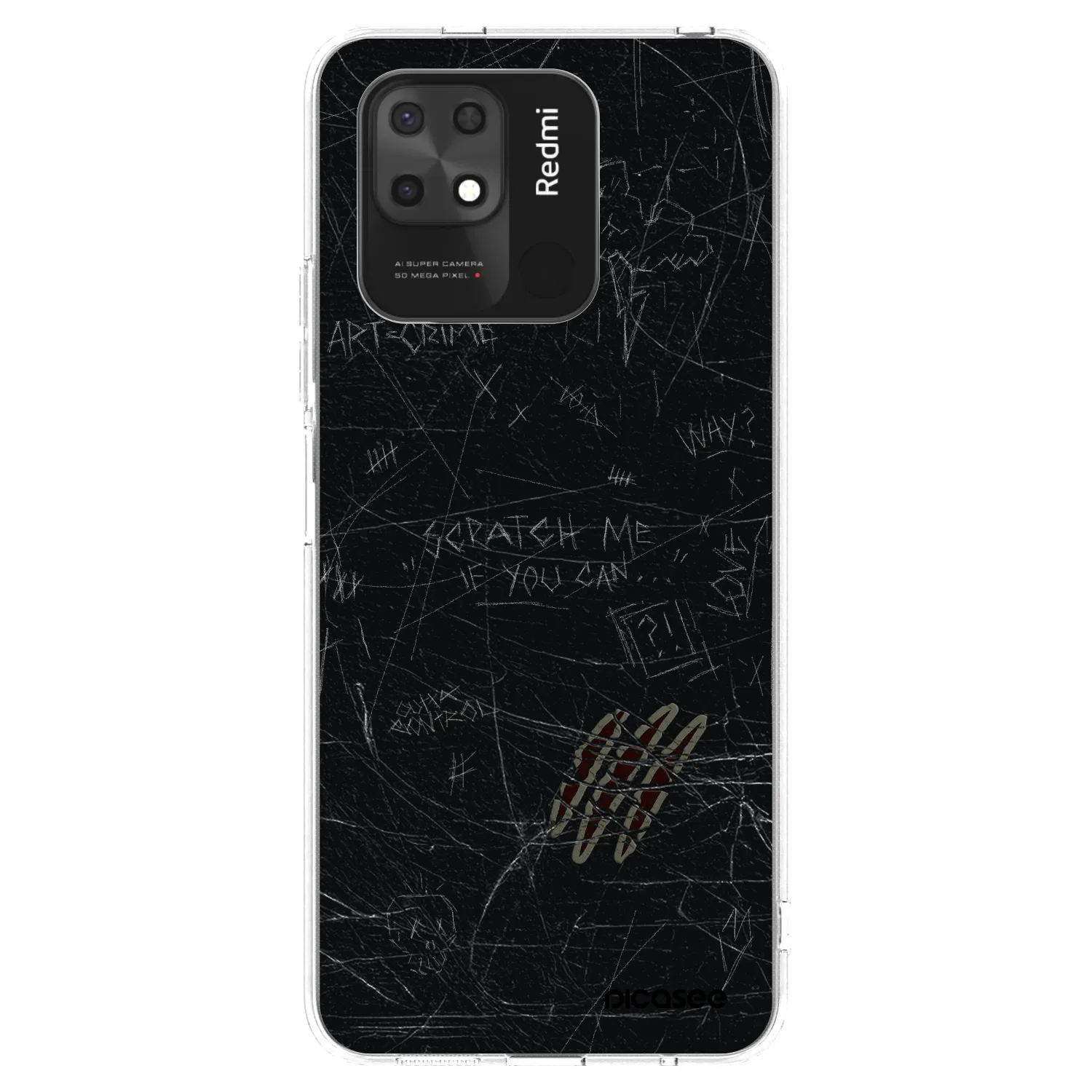 Picasee silikonska prozirna maskica za Xiaomi Redmi 10C - SCRATCH